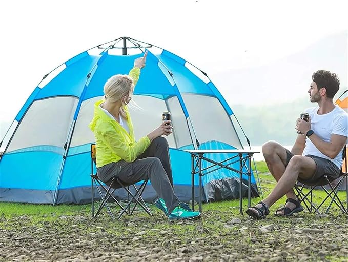 Tent Outdoor 3-4 Persons Automatic Camping Tent Hiking Tent Double Layer Beach Sunshade Canopy Family Camping Tent