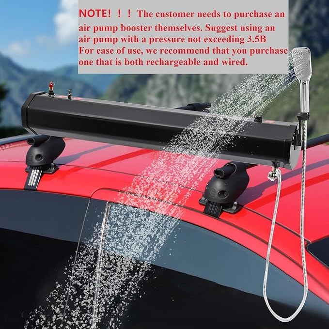 Solar Shower, Portable Water Tank for Camping Shower, Camp Shower, Roof Rack Shower for Hiking, Car Wash, Pet Cleaning