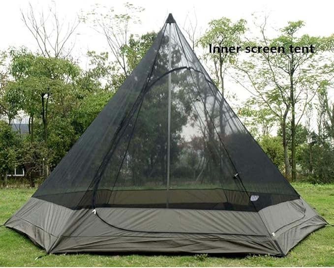 GeRRiT Tent Outdoor Waterproof Double Layer Camping Tower Tent Family Camping Tent Yurt Teepee Tent for Outdoor Hiking 3-4 Person