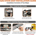 Propane Stove 1 Burner Gas Stove, 14500 BTU High-Efficiency Auto Ignition Tempered Glass LPG Cooktop with CSA Regulator and Hose – for Outdoor Camping, RV, and Emergency Cooking