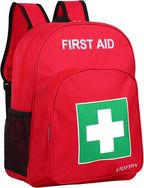 First Aid Backpack Empty, Red Waterproof Emergency Backpack, Portable Large Capacity Empty Medical First Aid Bag for Car Home Office Outdoor Travel Hiking Camping