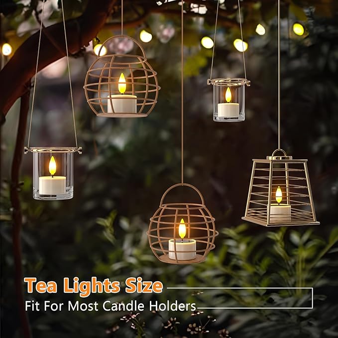 PChero 6 Pack Solar Tea Lights Outdoor Waterproof, Small Solar Lights with Dusk to Dawn Sensor, LED Tealight Candles for Lantern Garden Camping Outside Patio Home Decor,1.5" x 2.1"