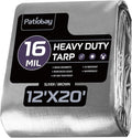 Tarp 12x20FT, 16 Mil Large Tarp, Tarps Heavy Duty Waterproof with Grommets Every 23.6", Thicker Plastic Tarp, UV Resistant Tear&Fade Resistant, Reinforced Edges for Outdoor Pool Camp Tent