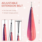 OUTREE Sensory Swing for Kids, Double Layer Therapy Hammock, Indoor Swing with 360° Swivel Hanger Kit and Adjustable Straps, Autism Sensory Product for Autism, ADHD or SPD (Pink Starry-Sky Printed)