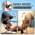 Backpack Beach Tanning Chair with UPF 50+ Canopy Sun Shade Face Hole, Folding Lounge Chair Reclining 6 Position for Adults Reading Sunbathing Outside Poolside Camping