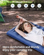 HiiPeak Ultralight Inflatable Sleeping Mat with Built-in Foot Pump & Pillow, Compact Air Mattress for Backpacking, Hiking (Blue)