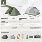 GEERTOP 4 Person 4 Season Tent for Camping Waterproof Double Layer Easy Set Up Family Tent for Camping Hiking Backpacking Outdoor Travel