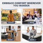 Outvita Twin Air Mattress with Built-in Pump, Foam Topper Inflatable Air Bed Quick Assembly Comfort Luxury Blow Up Sleeping Mat for Guests and Home, Camping, Travel, 650lbs Weight Capacity