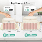 DALINDA Lunch Bag Cooler Bag Lunch Box for Women Men, Insulated Leak Proof LunchBox Lightweight for Picnic,Grocery,Beach,Camping,Travel,Work,Light Beige Cream