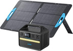 Anker 535 Solar Generator, Powerhouse 512Wh with 100W Solar Panel, Power Station with LiFePO4, 4 * 110V AC Outlets, 60W USB-C PD Output, LED Light for Outdoor Camping, RV, Power Outage(Anker Solix)