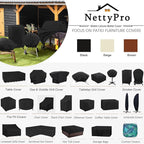 NettyPro Griddle Cover for Blackstone 28" Griddle with Single Shelf, Waterproof Heavy Duty 2 Burner Flat Top Gas Grill Cover 28" Cooking Station Camping, Black