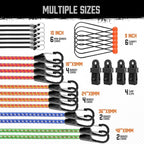 HORUSDY 28-Piece Premium Bungee Cords with Hooks, Includes 10”, 18”, 24”, 36”, 48”, Bungee Cord Assortment (10 to 48 Inch)