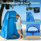 Wolfwise Pop Up Shower Tent, Portable Instant Changing Tent with Ventilation Window & Carry Bag, Privacy Bathroom Toilet Tent for Beach, Camping & Outdoor, Width 47.2 ", Height 74.8 ", Blue