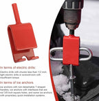 Ice Anchor Power Drill Adapter Fits 1/2" Electric Drill Chuck and 3/8" Ice Anchor Connection End, Ice Shelter Accessories for Ice Fishing Shelter Tent, Red Ice Shanty Anchors Adapter