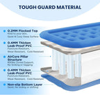 Twin Air Mattress with Headboard, Built-in Pump, 19" Raised Comfort, 48-Hour Leak-Tested Durable PVC, Quiet Design, 2.5 Min Quick Inflation & Headboard, Blow Up Bed for Home and Guests , 600 lbs Max