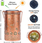 2 Pack Bee Outdoor Solar Hanging Lanterns Waterproof LED Solar Lights Metal Decorative Lanterns for Garden, Patio, Courtyard, Backyard, Yard Decor Unique Bee Gifts for Women Gardening