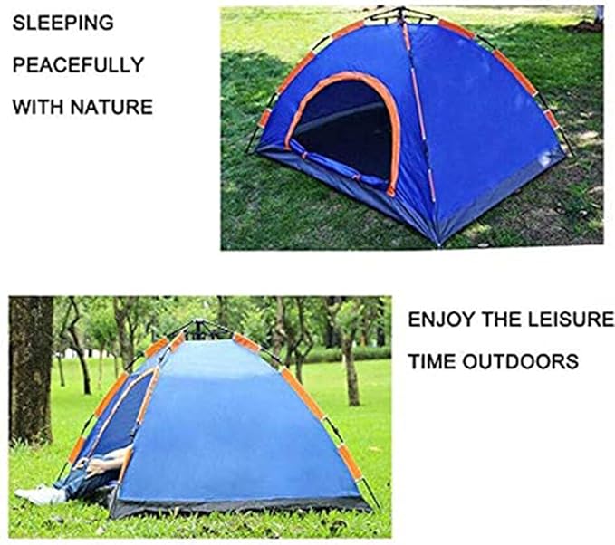 2 Person Tents for Camping Automatic Pop Up Camping Tent Lightweight Waterproof Windproof Dome Tents for Kids & Adults Great for Camping Backpacking and Hiking Ou Blue (Color : Blue)