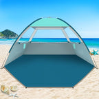 COMMOUDS Beach Tent Sun Shade for 3/4/6/8 Person, UPF 50+ Beach Sun Shelter Canopy Tent, Lightweight, Easy Set Up and Carry