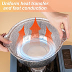 72 Oz Disposable Aluminum Pot, Disposable Pots With Lids Oven-Ready, Aluminum Pot Stove Compatible Baking Foil Pan Tinfoil Camping Pot Camping Heating Cooking 5 PCS