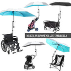 Upf 50+ Chair Umbrella With Clamp/Sun Shade - Portable Umbrella For Sports & Outdoors - Secure Clamp, 360-Degree Swivel Adjustable Position For Maximum Sun Protection