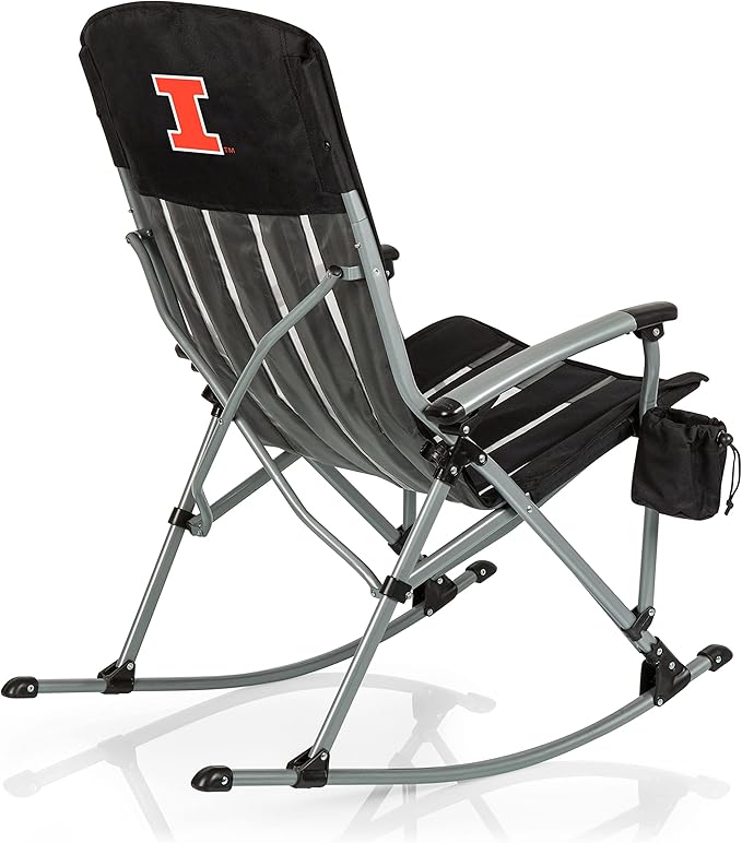 Picnic TIME NCAA Unisex-Adult NCAA Outdoor Rocking Camp Chair, XL Heavy Duty Camping Chair for Adults