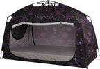 Indoor Instant Privacy Bed Tent for Sleeping,Quick Set-up Bed Canopies,Portable Bed Drapes with Large Space and 3 Doors (Starry, Twin)