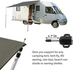 Alvantor Aluminum Telescoping Tarp Poles Adjustable Rods and Round Pad for Alvantor Screen House & Bubble Tent & Vendor Booth