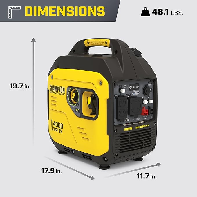 Champion Power Equipment 4000-Watt RV Ready Portable Inverter Generator with Quiet Technology and CO Shield