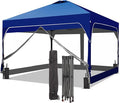 GDY 12x12 FT Pop Up Canopy Tent with One Push Setup,Setup Gazebo with 4 PVC Transparent Sidewalls,Easy Carry for Events, Parties, Camping, Navy Blue.