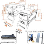 DANCHEL OUTDOOR TSG Portable TA1 Titanium Tent Wood Stove for Backpacking Camping, Collapsible Hot Tent Stove Rollable Chimney Pipe Cooking Hiking (Small/Large)