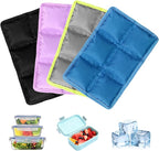 4pcs Ice Packs for Lunch Boxes & Coolers -Slim Reusable Space Saving Cooler Ice Packs,Water Absorption (6”x4”x0.7”) - Multi-Colored, Non-Toxic Cooler for Picnic,Sports & Camping