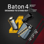 OLIGHT Baton4 Premium Edition EDC Flashlight 1300 Lumens with Type-C Charging Case, Powered by Rechargeable Battery, Small LED Light IPX8 Waterproof for Camping (Fighter Pilot)