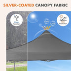 OLIXIS 10x10 Ft Waterproof Pop Up Canopy Tent, Portable Outdoor Shade Shelter with Sand Bags, Ideal for Beach, Backyard Parties & Events, Classic Grey