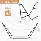 Universal 2-Person Hammock Stand, 660LBS Capacity,Heavy Duty Steel Hammock Stand, Fits 9.6-14ft Hammocks, Indoor and Outdoor Universal Hammock Stands,Black