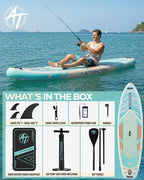 10'6''x33''Inflatable Stand Up Paddle Board, 400lbs Extra Wide Stand Up Paddleboard with Kayak Seat, Anti-Slip EVA Deck Premium SUP Accessories Kit, Non-Slip Stable Deck Boat for Yoga Fishing Surf