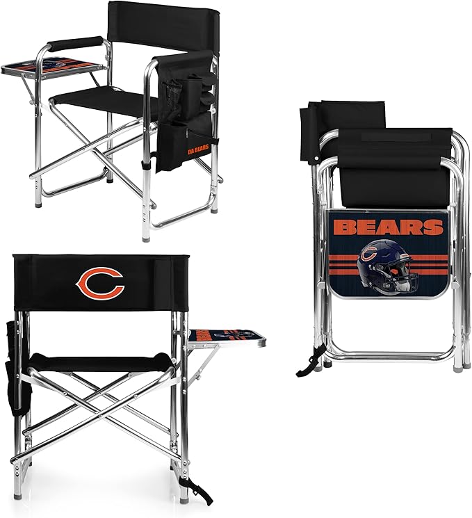 Picnic TIME NFL Unisex-Adult NFL Sports Chair with Side Table, Beach Chair, Camp Chair for Adults