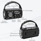 Emergency Radio Hand Crank Solar, AM/FM/SW NOAA Weather Radio Built-in 20000mah Large Battery Powered,Type-C Charger,Flashlight, Reading Light,SOS, Compact & Portable for Camping/Emergencies