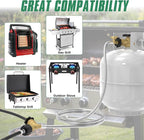 12FT Propane Hose with Propane Splitter 2 Way POL Tank Connector, Propane Y Splitter Adapter with Shut Off Valve, 2-Way LP Gas Adapter Tee Connector for 100lb Propane Tank,Heater,Camping Stove,Burner