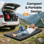 Camping Sleeping Pad with Electric Pump, 3.15" Thick Self Inflating Memory Foam Camping Mattress Pad with Pillow, 4-Season Portable Camp Sleeping Mat for Travel,Car,Tent,Home-Grey