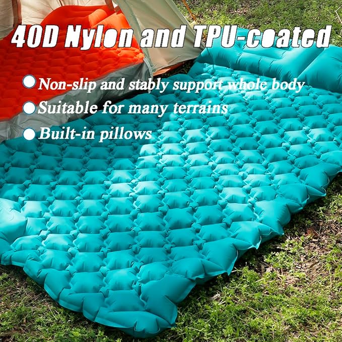 icepac Sleeping Pad Ultralight Inflatable Sleeping Pad for Camping，Built-in Pump, Ultimate for Camping, Hiking,Lightweight Inflatable Sleeping pad