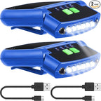Mudder LED Clip on Cap Lights USB Rechargeable Cap Flashlight Clip Waterproof Ultra Bright Hat Flashlight Headlamp for Fishing Camping Hand Work