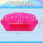 Kigley Inflatable Chair Blow Up Couches Transparent Inflatable Sofa Seat Yard Patio Portable Air Couch Furniture for Outdoor Indoor Camping Beach Room(Double Seat,Pink)