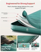 QPAU Twin Size Air Mattress Camping Pad – 9” Thick R8–10 Insulated Inflatable Mattress with Foam Comfort & Foot Pump, Twin Air Mattress for Camping, Road Trips, and Home Guests