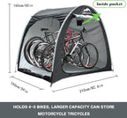 Bike Storage Shed Tent, 82*65*59 Inches, Outdoor Portable Storage Shelter for 4-5 Bicycles, 210D Oxford Fabric PU4000 Waterproof, Suitable for Storing Bicycles, Motorcycles and Various Tools