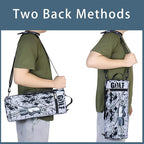 Golf Cooler Bag Plus Ice Pack Soft Sided Insulated Cooler Bag- Holds 6 Pack of Cans or 2 Wine Bottles - Grey Camo Golf Beer Sleeve Black Fits Discreetly in Golf Bags
