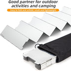 RioRand Folding Ultralight Camping Stove Windscreen Portable Backpacking Stove Windshield, Backpack Windscreen for Butane/Backpacking Stoves, Camp Windshield for Outdoor Camping, Hiking, BBQ 12 Plates