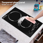 Double Induction Cooktop 2300W, Portable Induction Stove Hot Plate with 9-Level Independent Touch Control, Safety Lock, 2H Timer for Easy & Safe Cooking in Apartments, RVs, Camping and Outdoor
