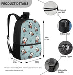 Panda School Backpack with Lunch Box and Water Bottle Bag Pencil Case Large Capacity Travel Backpacks for Kids Kindergarten Elementary Middle Lightweight Camping Travel