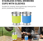 Camping Cookware Camping Cooking Set, Non-Stick Pots and Pans with Kettle, 2 Stainless Steel Plates, 2 Water Cups, 2 Sets of Knives and Forks, Spatula, Dish Towel, Backpack Storage Bag
