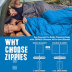 3M Thinsulate Insulation Puffy Camping Blanket for Cold Weather, Queen Size Warm Camping Quilt with Zipper, Waterproof Outdoor Sleeping Bag for Hammock, Cozy & Versatile Gift for Men and Women